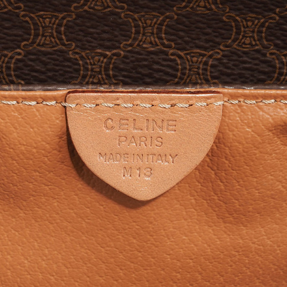 CELINE Old Boston Bag Brown PVC Leather Macadam - Picture 8 of 13